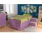 Lit Empilable 1 Place En Bois Massif, Couleur: Lilas, Dimensions: 80x200