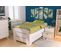 Lit Empilable 1 Place En Bois Massif, Couleur: Blanc, Dimensions: 90x200