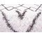 Tapis Salon Chambre Shaggy Poils Longs Motifs Diamant Scandinave Gris Et Blanc 150x200 Cm