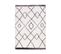 Tapis Salon Chambre Shaggy Poils Longs Motifs Diamant Scandinave Gris Et Blanc 150x200 Cm