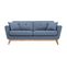 Canapé Droit Scandinave 3 Places Tissu Bleu Pastel Hoga