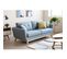 Canapé Droit Scandinave 3 Places Tissu Bleu Pastel Hoga