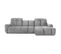 Canapé Tissu Convertible Angle Droit Gris Clair Anacapri - 3 Places