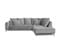 Canapé Tissu Angle Droit Gris Clair Altamo - 4 Places