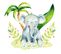 Lit Enfant 180x90    Blanc   Motif Éléphant + Matelas Mousse Sarrasin Coco Sans Tiroir