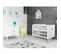 Blanka Chambre Bébé Lit Convertible Et Commode Avec Plan à Langer 140x70   Blanc