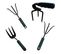 Little Outils De Jardinage à Main Fourche + Cultivateurs 3 Dents + Griffe Rotative