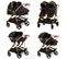 Duo Smart Poussette Jumeaux Ou Enfants Rapprochés Largeur 79 Cm Noir/feuilles + 2 Cosy Noir/feuilles