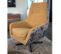 Jungle - Fauteuil Bicolore Tissu Imprimé Et Velours Ocre