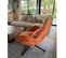 Space - Fauteuil Rotatif En Velours Orange