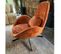 Space - Fauteuil Rotatif En Velours Orange