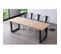 Matika - Table Repas Extensible Bois Clair Et Acier L 220