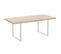 Matika - Table Repas Extensible Bois Clair Et Acier Blanc L180