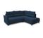 Canapé Angle Droit Convertible 5 Places Arya En Tissu Bleu