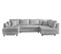 Canapé Angle Droit Convertible 7 Places Rune En Tissu Bouclette Gris