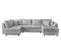 Canapé Angle Gauche Convertible 7 Places Rune En Tissu Bouclette Gris