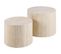 Pueblo - Lot De Deux Tables Basses Rondes - Effet Travertin - 58 Et 50 Cm