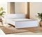 Hayato - Lit - 160x200 - Sommier Inclus - Bois Et Blanc