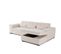 Canapé Angle Droit Convertible 4 Places Vermont En Velours Côtelé Beige