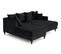 Canapé Angle Gauche Convertible 4 Places Flamingo En Velours Noir