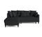 Canapé Angle Gauche Convertible 4 Places Flamingo En Velours Noir