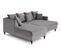 Canapé Angle Gauche Convertible 4 Places Flamingo En Velours Gris