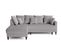 Canapé Angle Gauche Convertible 4 Places Flamingo En Velours Gris