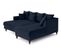 Canapé Angle Droit Convertible 4 Places Flamingo En Velours Bleu