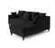 Canapé Angle Droit Convertible 4 Places Flamingo En Velours Noir