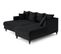 Canapé Angle Droit Convertible 4 Places Flamingo En Velours Noir