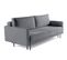 Canapé Droit Convertible 3 Places Charlie En Tissu Gris