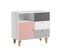 Lit Bébé 60x120 Et Commode à Langer Concept - Rose