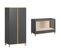 Lit Bébé 60x120 Et Armoire 2 Portes Altitude - Gris