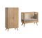 Lit Bébé 60x120 Et Armoire 2 Portes Nautis - Bois