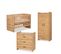 Chambre Complète Lit Bébé 60x120 - Commode - Armoire 2 Portes Amelia Oak - Chêne