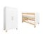 Lit Bébé 60x120 Et Armoire 2 Portes Lisa - Blanc Et Naturel