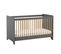 Lit Bébé 60x120 Et Commode à Langer Leaf - Gris Et Bois