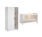 Lit Bébé 60x120 Et Armoire 1 Porte Leaf - Blanc Et Bois