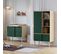 Commode 2 Portes Coulissantes Et Armoire 1 Porte Retro - Bois Vert