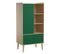 Commode 2 Portes Coulissantes Et Armoire 1 Porte Retro - Bois Vert