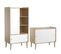 Commode 2 Portes Coulissantes Et Armoire 1 Porte Retro - Bois Blanc