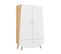 Lit Bébé 60x120 Et Armoire Trapèze - Blanc Et Bois