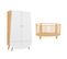 Lit Bébé 60x120 Et Armoire Cocon - Blanc Et Hêtre