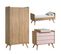 Chambre Complète Évolutive 70x140 Vintage - Bois Rose