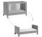 Lit Évolutif 70x140 Et Commode 3 Tiroirs Milenne - Gris