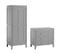 Commode 3 Tiroirs Et Armoire 1 Porte Milenne - Gris