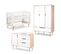 Chambre Complète Lit Bébé 60x120 - Commode à Langer - Armoire 3 Portes Sofie - Blanc