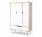 Lit Bébé 60x120 Et Armoire 3 Portes Sofie - Hêtre Et Blanc