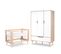 Lit Bébé 60x120 Et Armoire 3 Portes Sofie - Hêtre Et Blanc