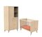 Lit Bébé 60x120 Et Armoire 2 Portes Arty - Bois